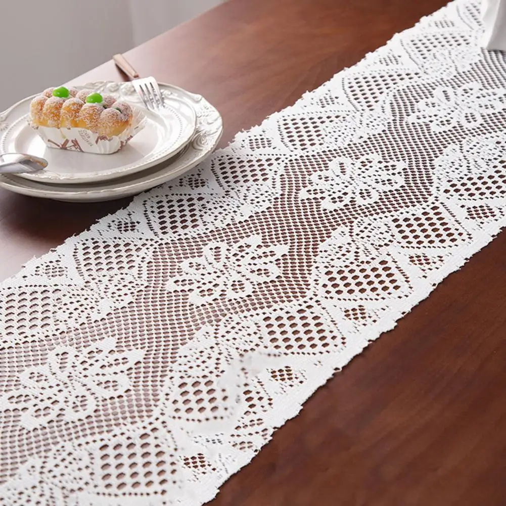 

Exquisite Table Runner Soft Table Runner Exquisite Workmanship Hollow Table Runner Soft Touch Fringed Trim Home Accessory for A