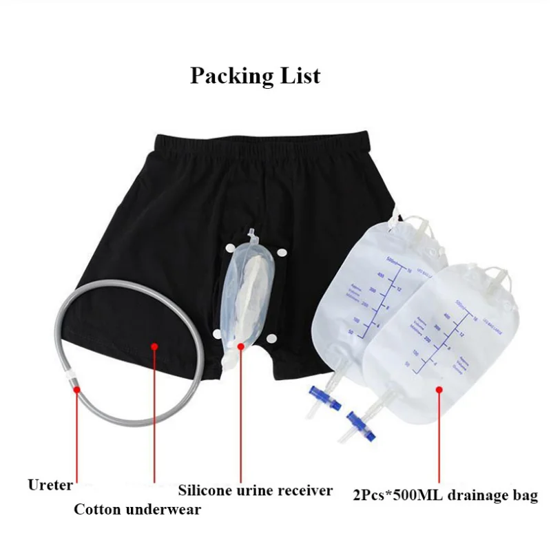 Removable Shorts Urine Bag Reusable Underwear Walking Urine Bag Funnel Pee Holder Leak-proof Diaper Bedridden Patient reusable diapers