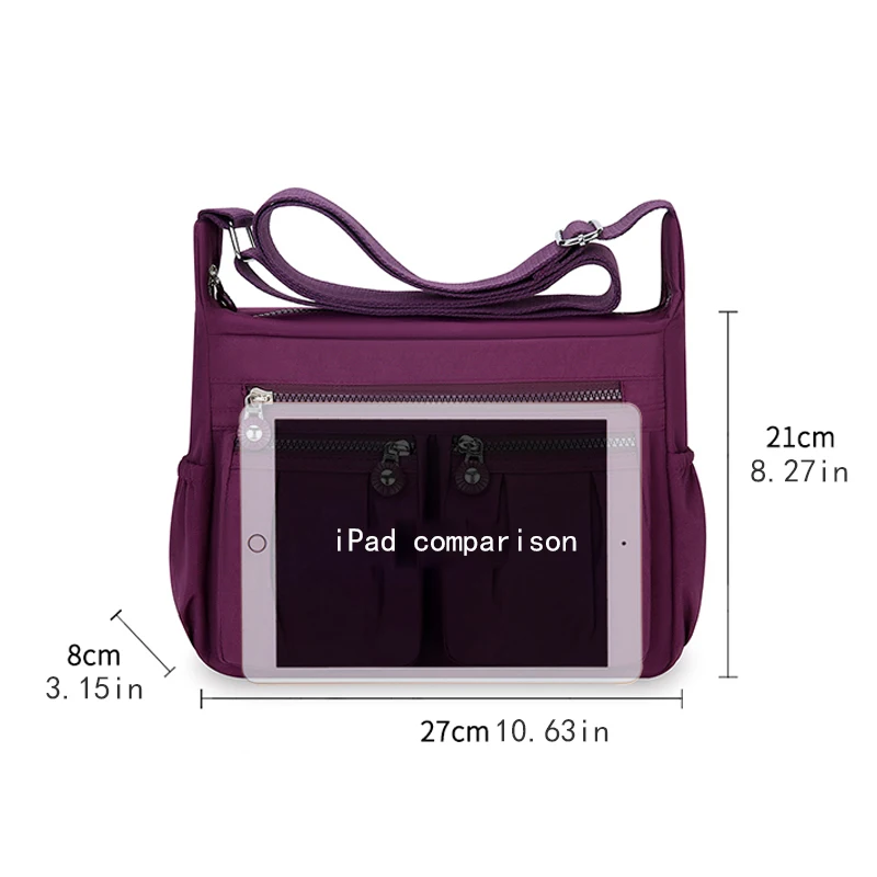 Ladies' shoulder bag, equipped with adjustable shoulder strap, multiple zippered compartments, polyester lining, and can be matc