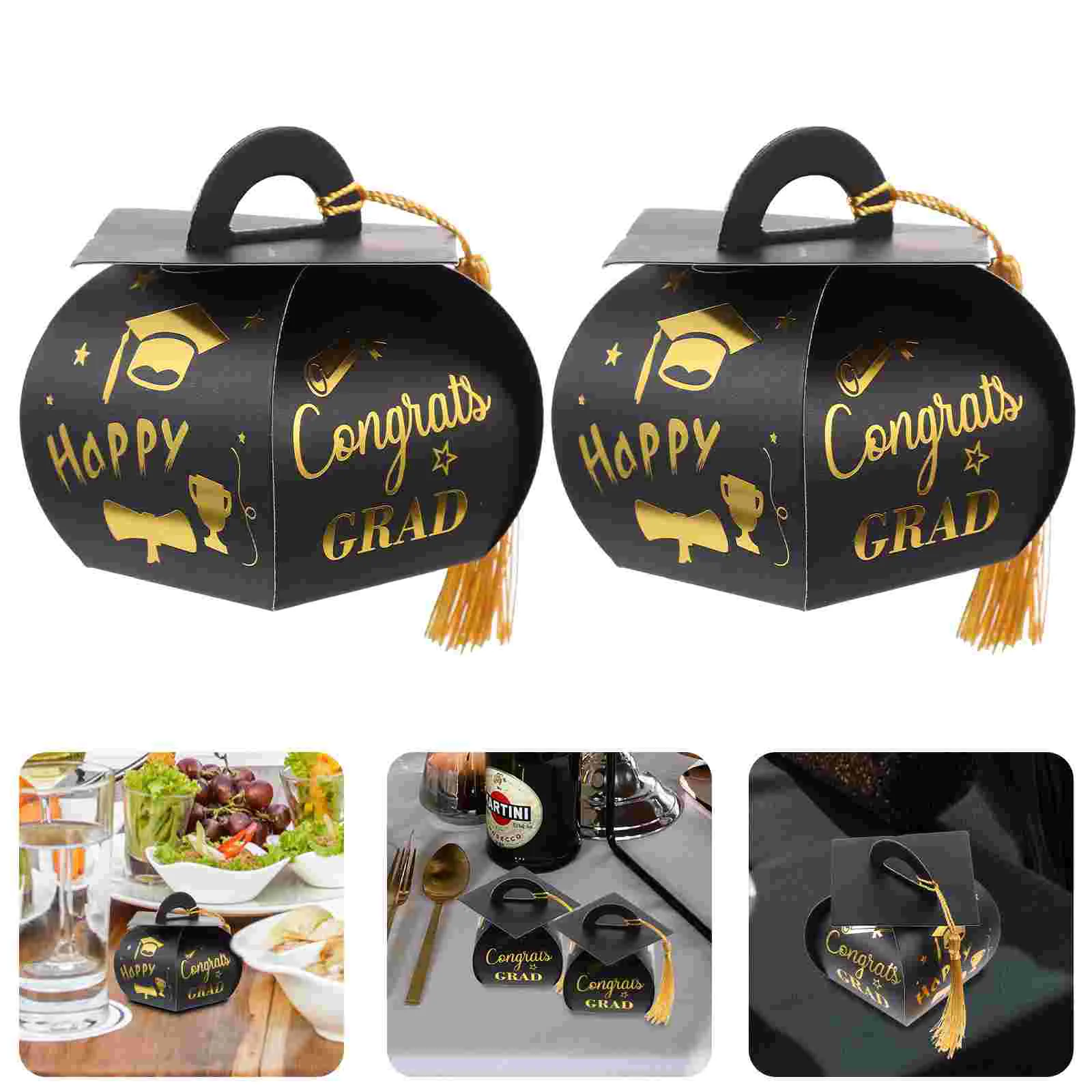 

50 Pcs Graduation Tables Doctor Hat Candy Box Gift Treat Boxes Biscuit Case Nylon