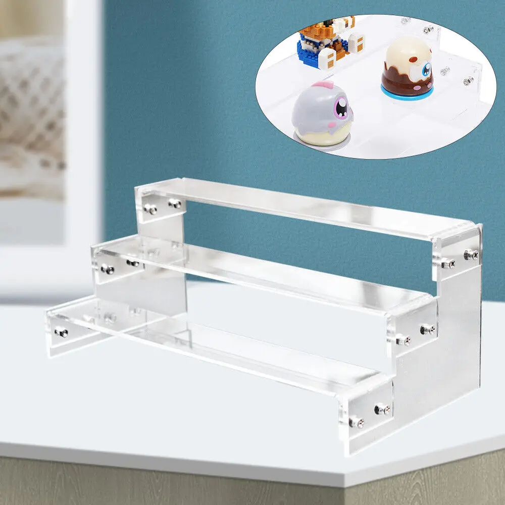 

3 Tier Acrylic Display Shelf Holder For Cosmetics Riser Organizer Stand TOP