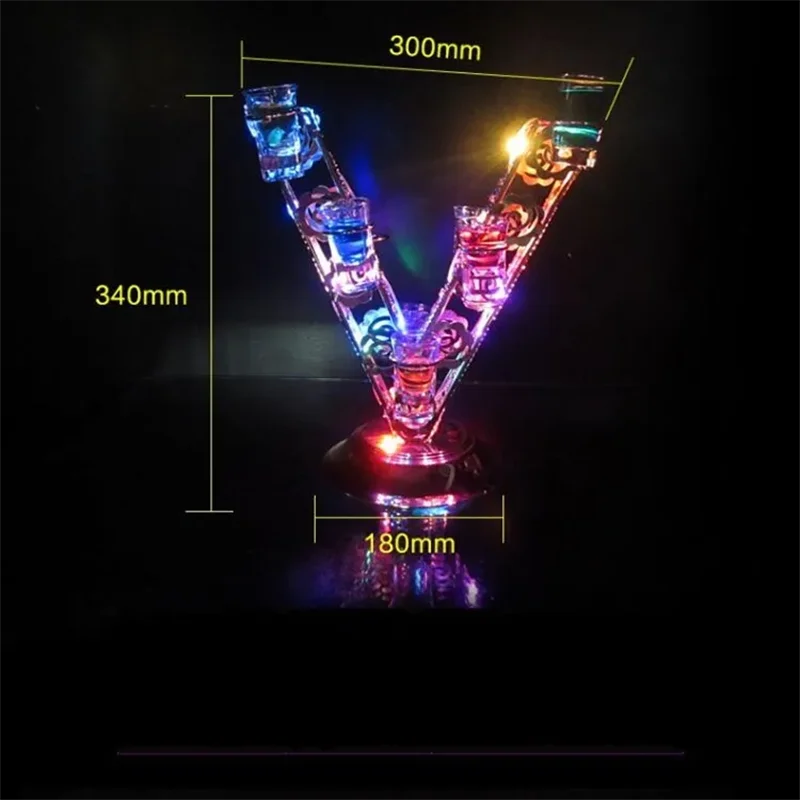 Love shaped Light Up LED Rechargeable Cocktail Cup holder Red Wine Shot Glass Drinking Cups Rack For Club Bar Party Decorations