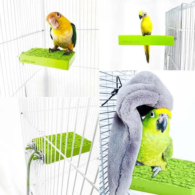 Heated Bird Perch 5W Thermostatic Flat Bird Heater for Cage Safe Perch Stand Warmer for Birds Parrots Hamsters