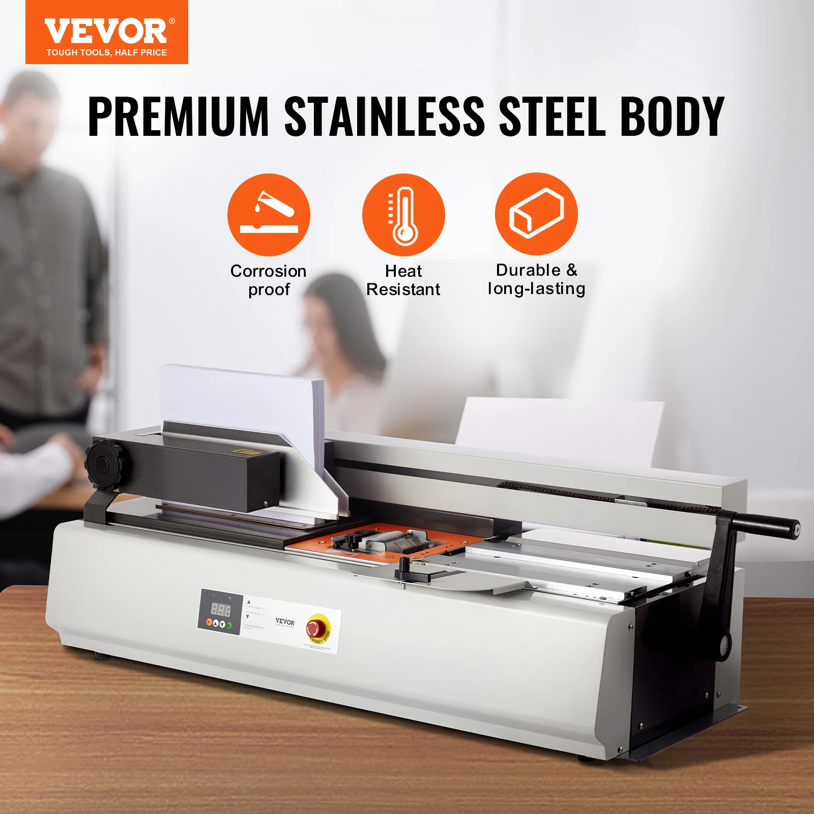 VEVOR Thermal Binding Machine 400 Hot Glue Binding Machine Thermal Book 40mm Thickness A3 A4 A5 Document