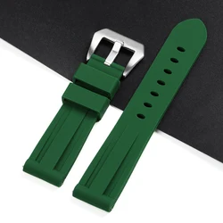 Silicone Quick Release Sport Watchband - Versatile Rubber Strap in Multiple Sizes - 22mm (Green)