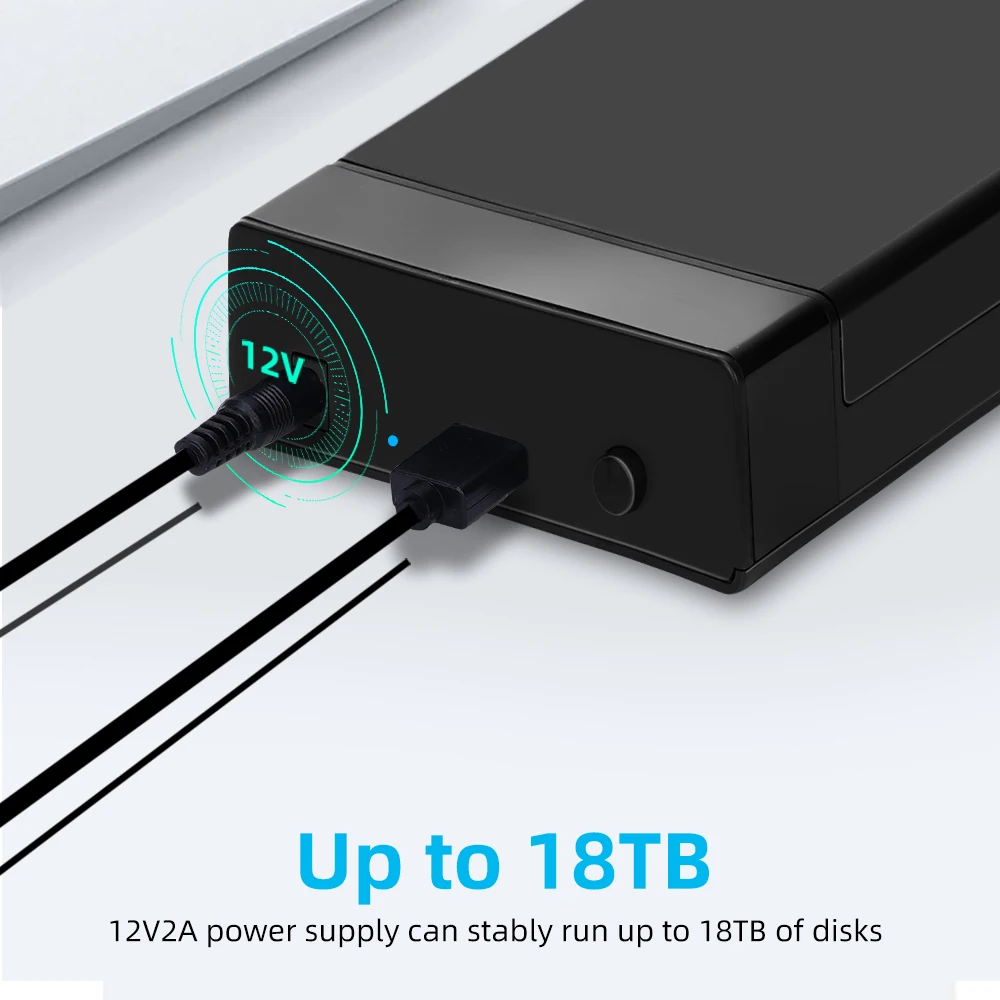 TISHRIC HDD Case 3.5 Inch SATA to USB 3.0 Adapter External Hard Drive Enclosure with 12V/2A Power Adapter Support UASP Tool free