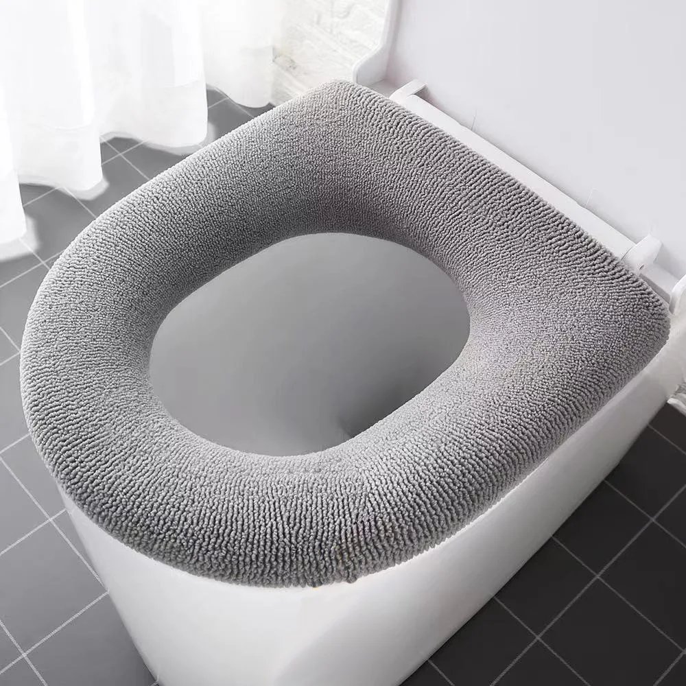 Universal Toilet Seat Cover Pure Color Pumpkin Pattern Closestool Mat Soft Warm Toilet Seat Cushion Bathroom Toilet Accessories 3