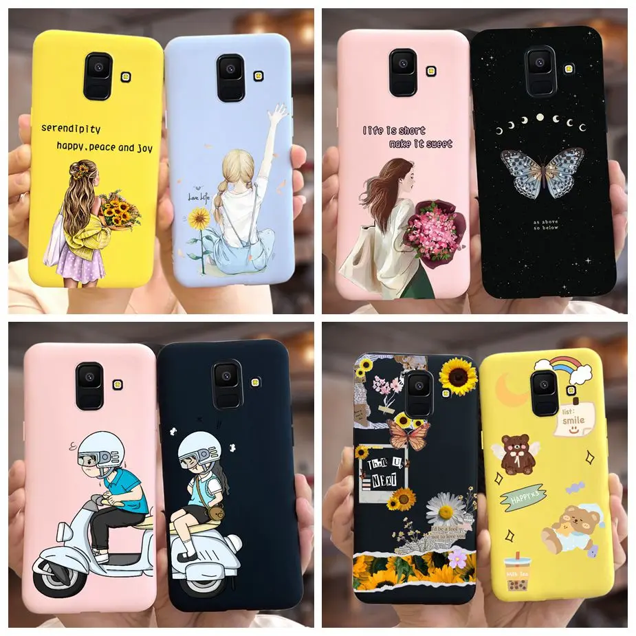Per Samsung Galaxy A6 Plus 2018 Custodia Sm-A605F Elegante Cover Verniciata Custodia Morbida In Tpu Per Samsung A6 A6 + Galaxy A6 2018 Fundas