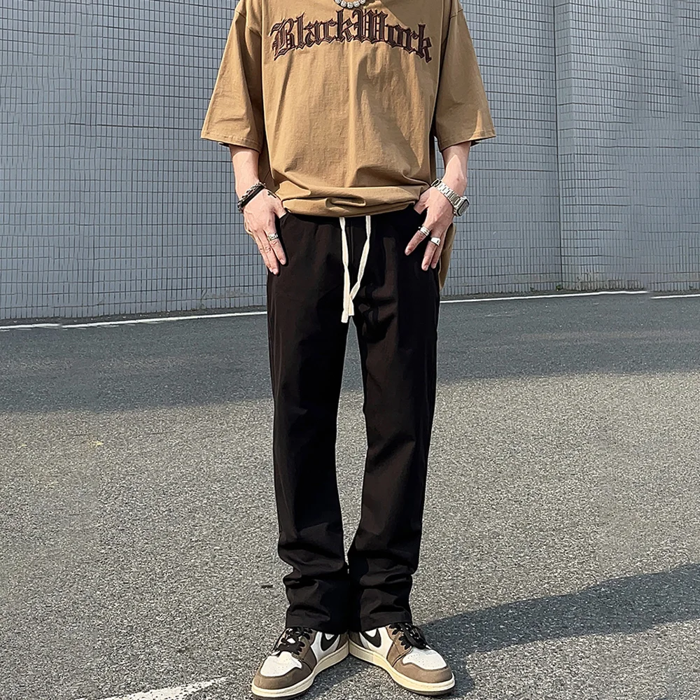 Summer Casual Pants Mens Formal Skinny Fashion Fit Y2k Slim Trousers Streetwear Simple Solid Color Designer Pantalones Hombre
