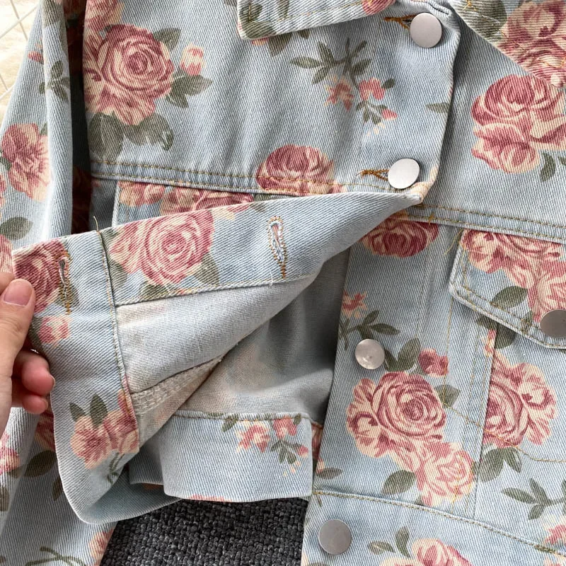 ジャケット・アウター Tostalgic floral denim jacket Tostalgic