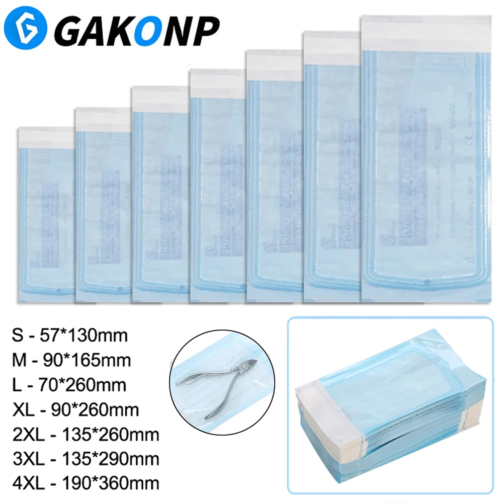 Disposable tattoo storage bags 200PCS/Box Disposable Self-sealing Sterilization Pouches Bags 7 Sizes for Tattoo Accessories Tattoo Tools