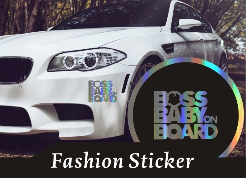 Boss Baby On Board Funny Car Decalcomanie Sticker Decoratoce 17.8Cm * 13.5Cm