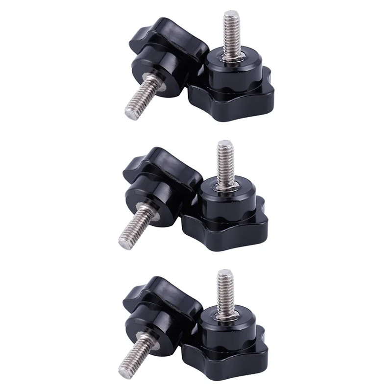 AB47-M6 X 15Mm 수나사 스타 헤드 잠금 나사 핸들 검정색 6개