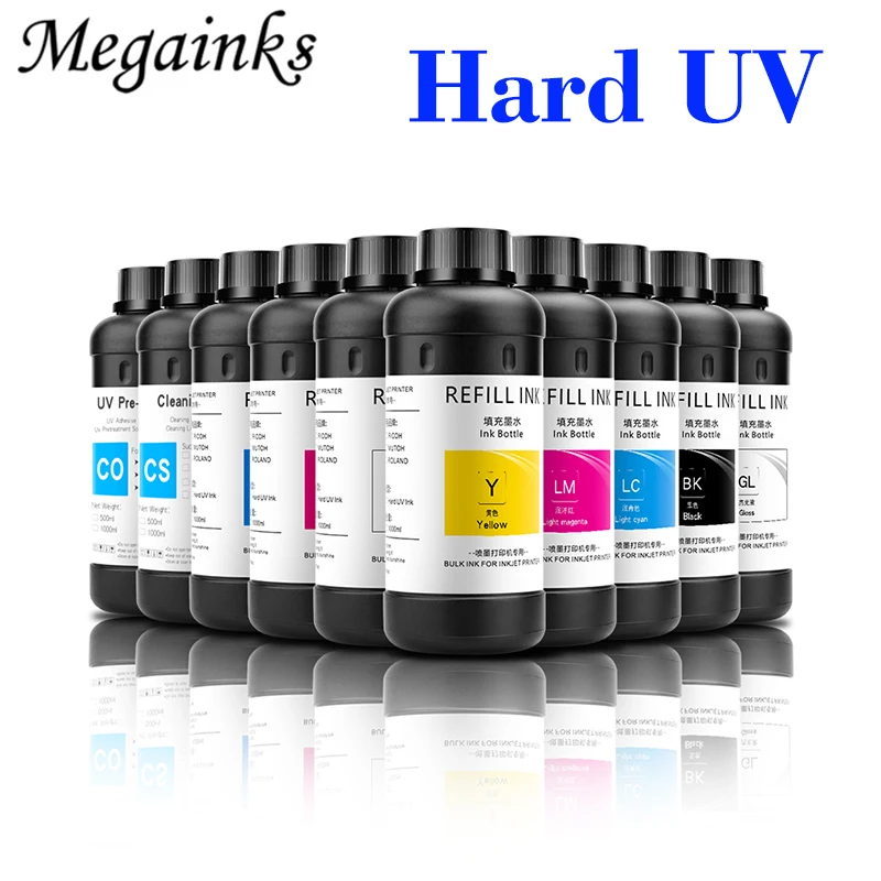 

500ML Hard UV Ink For Epson L805 L1800 I1600 I3200 1390 1400 1430 XP600 R260 R280 R380 V7000 UV Inkjet Printer UV DTF Ink