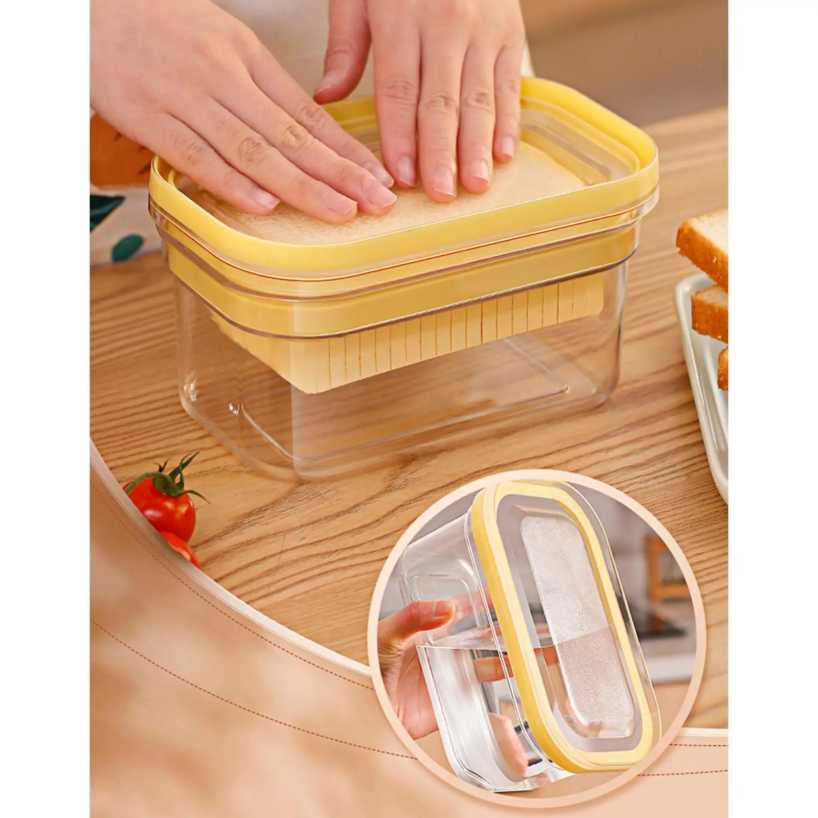 Transparent Butter Keeper with Sealed Lid, Storage Container, Clear Butter Container Cutting and Storage