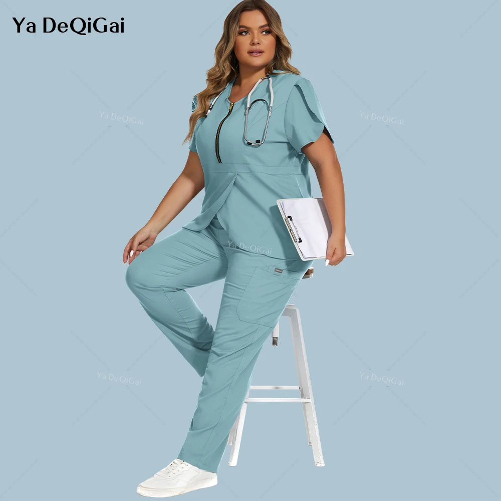 

Hot Sales Medical Uniform Nurse Nursing Uniform Scrubs Set for Women Hospital Doctor Workwear Surgical Gown Beauty Salon Clothes