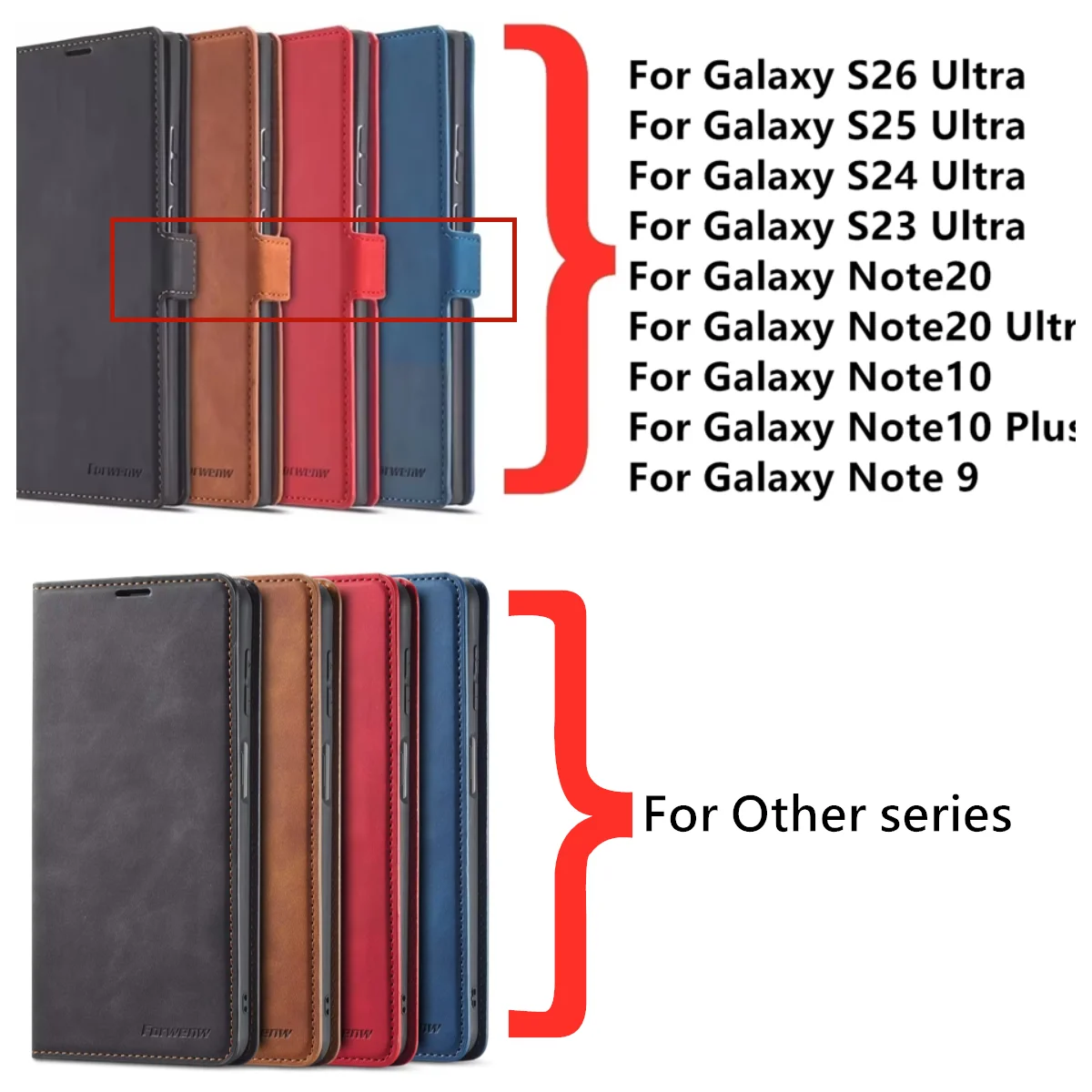 Leather Magnetic Flip Wallet Phone Case