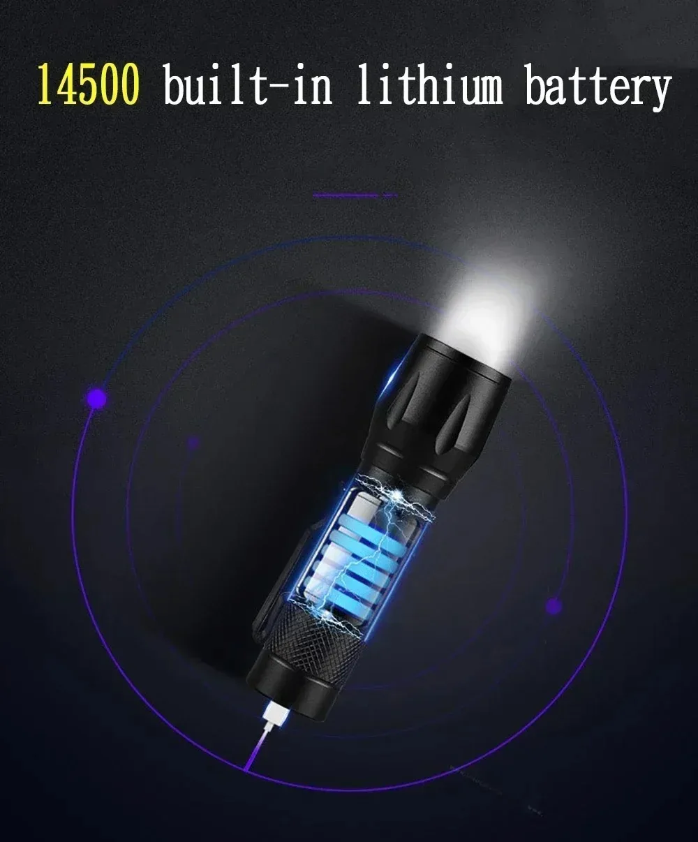 Wiederaufladbare LED-Taschenlampe 100000LM Superhelle Taktische Langstrecken-Taschenlampe Wasserdicht für Outdoor-Camping Angeln Laterne – Detail 21