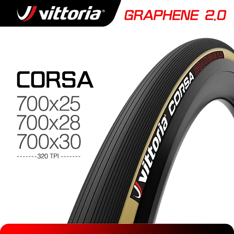 

Clincher Vittoria Corsa 700X25C Road Tire 700×28C/32C Graphene 2.0 Black Skin Folded Tires 320 TPI Suitable For Road Bicycle 700