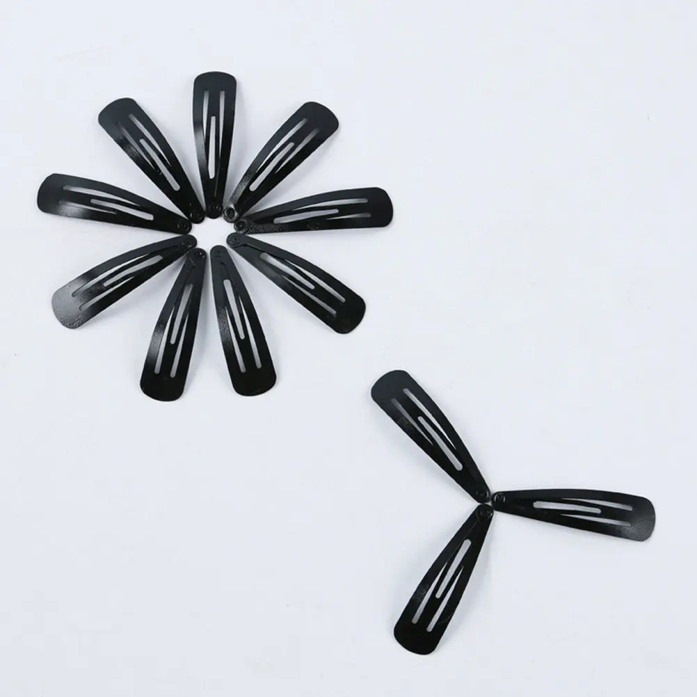 50Pcs Liu 블랙 메탈 헤어 클립 소녀를위한 스냅 헤어핀 어린이  매일 파티 헤어 액세서리 바레트