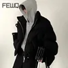 FEWQ Autumn American Vibe Thickened Cotton Jacket Men's Winter 2023 Solid Color Sleeve Design Male Tops Fashion 24X2167 1