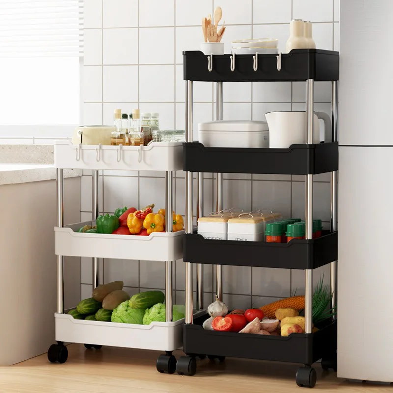 Kitchen Organizers and Storage Rack Mobile Trolley Organizer Rolling Cart With Wheels Bookshelf for Bedroom Bathroom Home Gap storage rack
