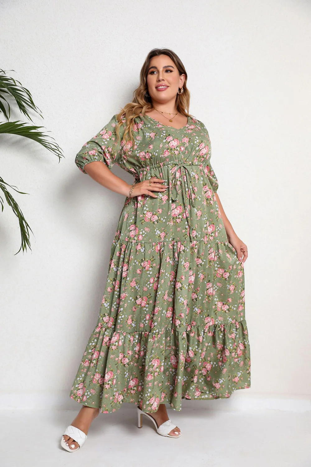 puff, maxi vestidos longos com linha A dividida, plus size