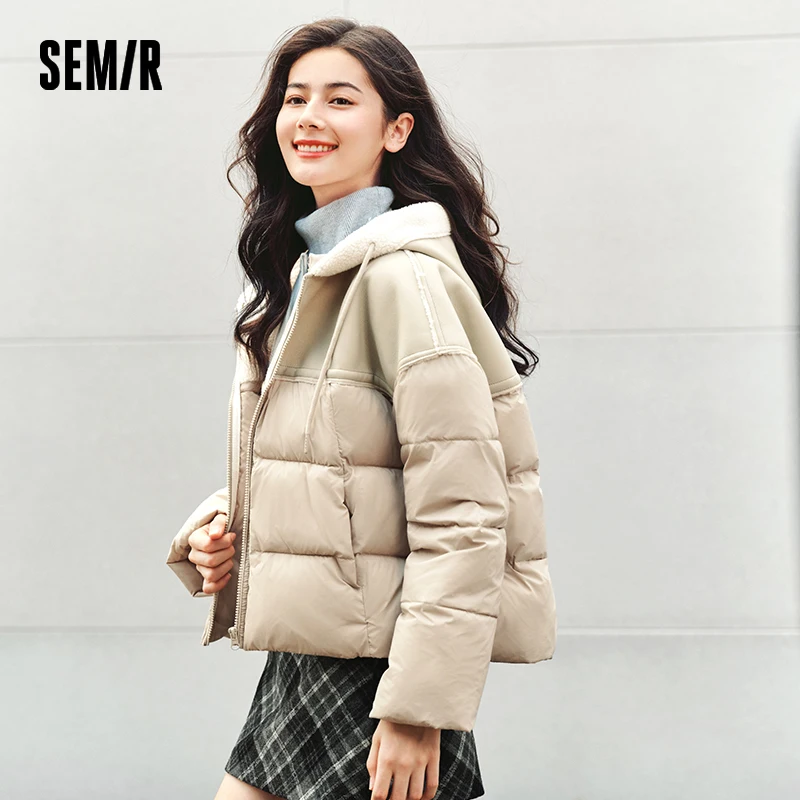 Semir Cotton Jacket Women Patchwork Loose Cotton Jacket Retro 2024