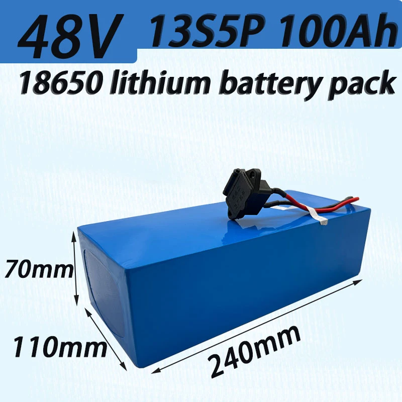

48V 18650 lithium-ion smooth 100Ah 13S5P battery pack 48V 100000mAh 2000W built-in 50A BMS electric scooter