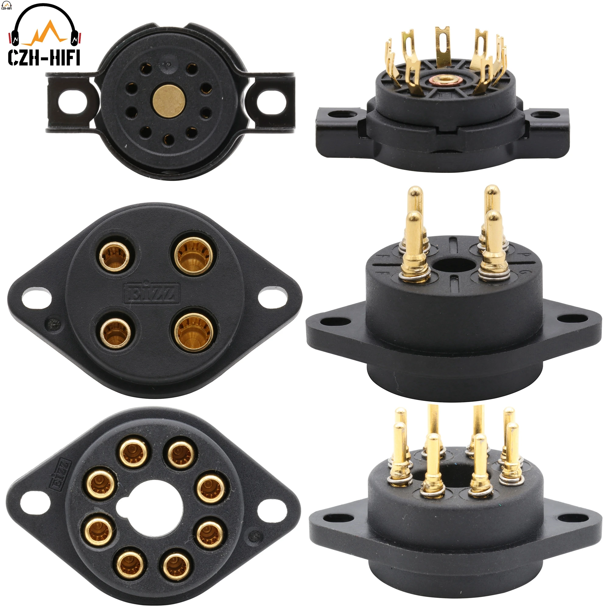 1Pc 4Pin 8Pin 9Pin Poliimmide Presa Per Tubo A Vuoto Presa Per Lampada Di Alimentazione Per 300B El34 274B 12 Ax7 Ecc82 6 Dj8 811 5 U4 Kt88 Audio Hifi