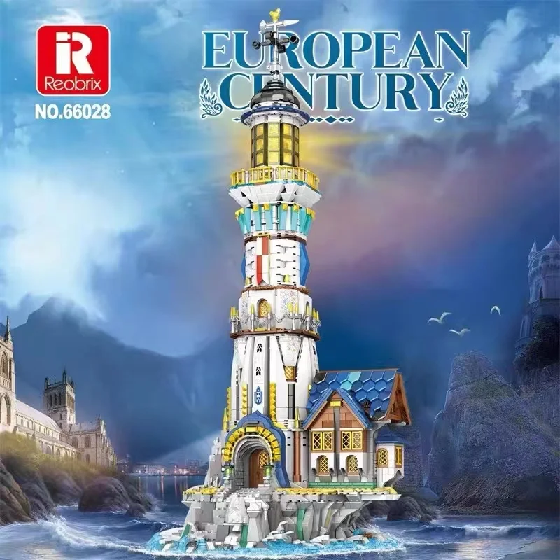 

MOC Medieval Lighthouse European Century with Light Bricks DIY Streetview Compatible with 21335 Building Blocks Toy for Kid Gift