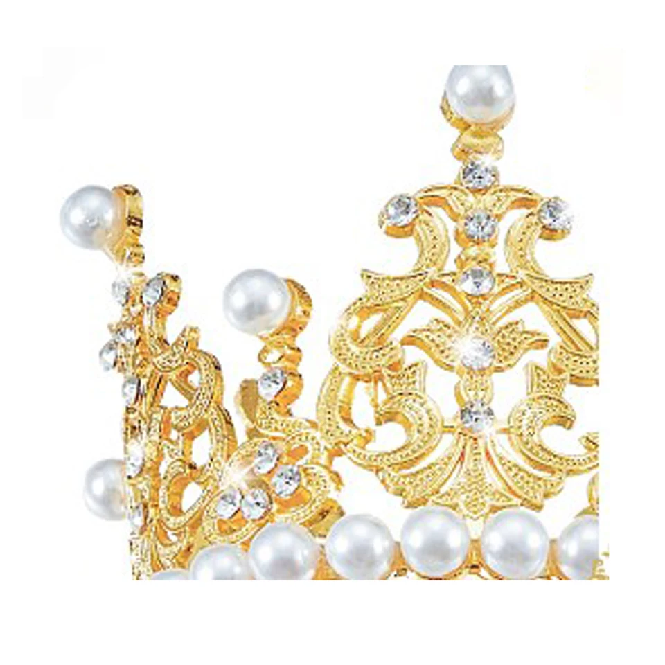 1 pezzo di mini fornure per decorare torte con corona in oro scintillante, decorazioni a tema principessa per compleanni, matrimoni, feste di spettacolo  15