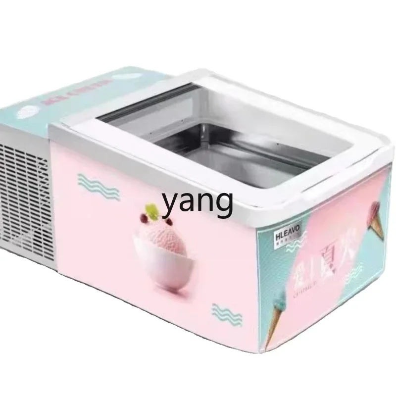 Yjq Small Ice Cream Stall Freezing Display Cabinet Desktop Commercial Table Freezer
