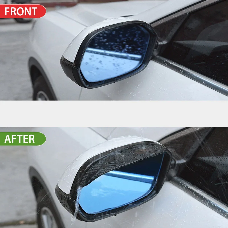 Universal Car Rearview Mirror Rain Eyebrow Carbon Fiber Car Rear View Rainproof Blades Clear Vision Rain for Accessories rearview mirror cover