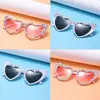 Heart-shaped Frame Pearl Decoration Sunglasses English Letters Sun-Protective Black Shades Glasses Bride Eyewear Colorful 5