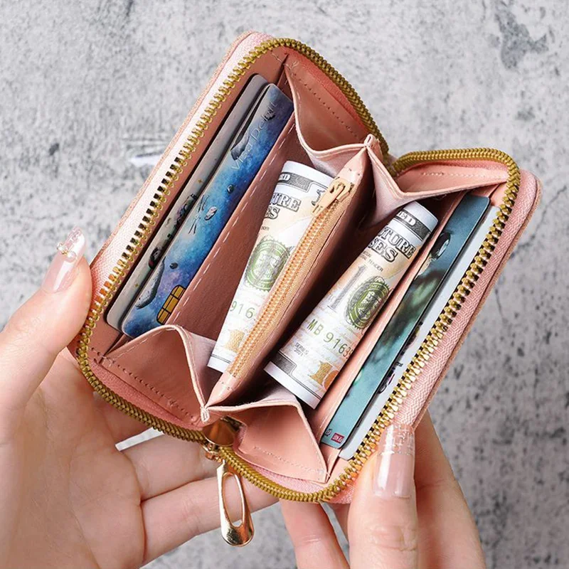 Mickey Mouse Big Head Cartoon Women's Bag Card Holder Coin Purse Mini Portable Zipper Cute Wallet Cartoon Fashion