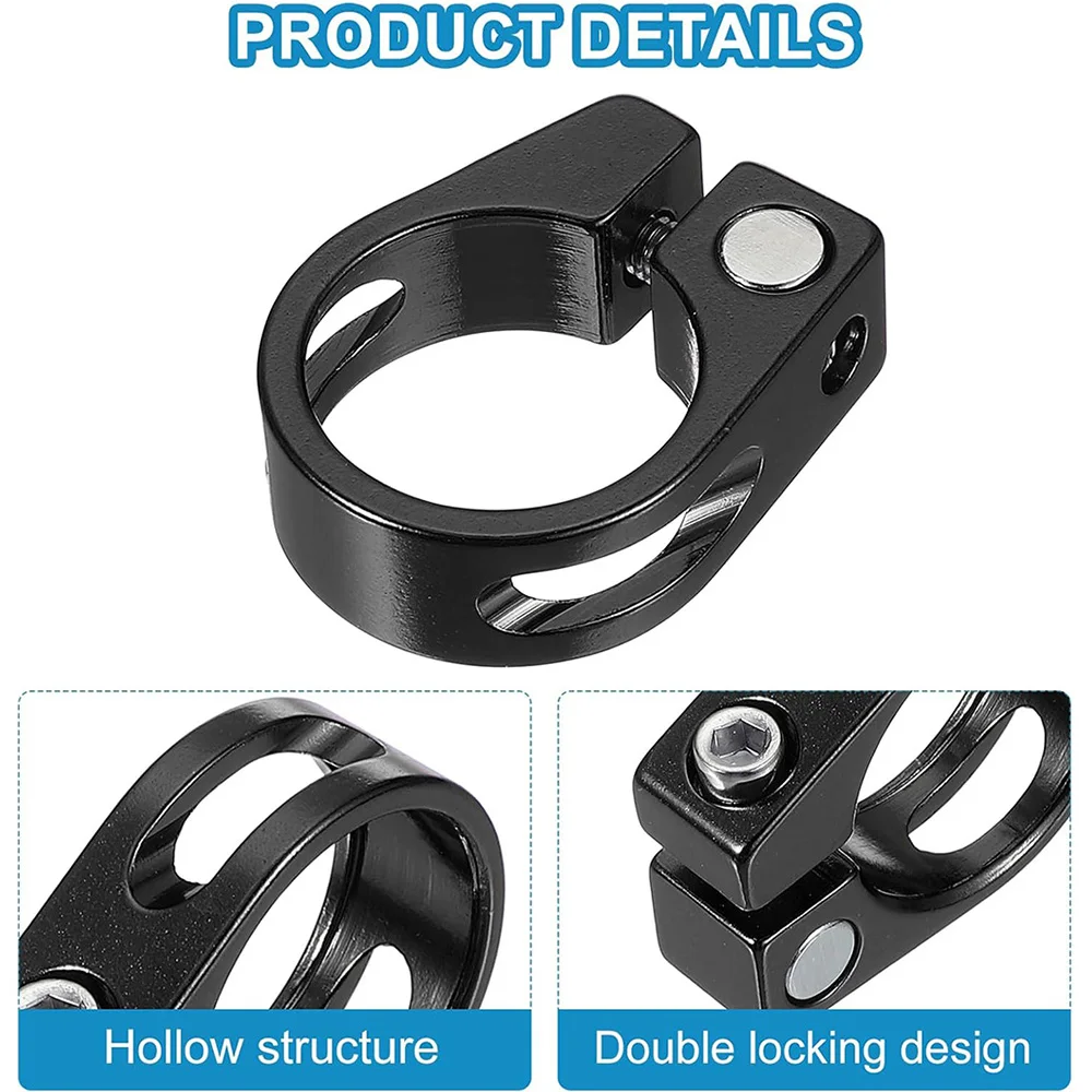 Bike Seat Post Clamp Cycles Bike Seat Post Clamp 28.6/31.8/34.9mm Aluminum Alloy Seat Tube Clip Quick Bicycle Seatposts Clamps For MTB Road Bikes