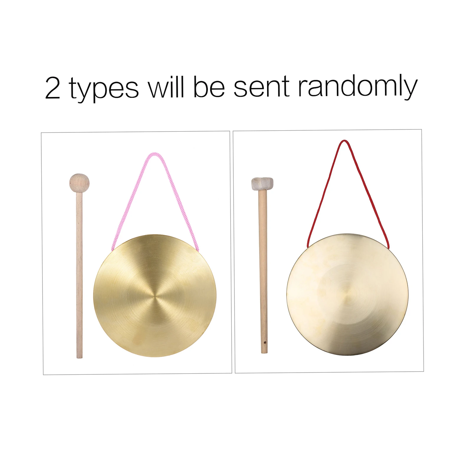 22cm Hand Gong Cymbals Brass Copper Chapel Opera Percussion Instruments with Round Play Hammer