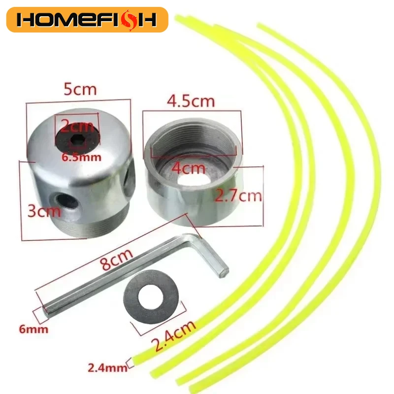 Aluminum Grass Trimmer Head 4 Line Brush Cutter Replacement Lawn Mower Strimmer Accessories