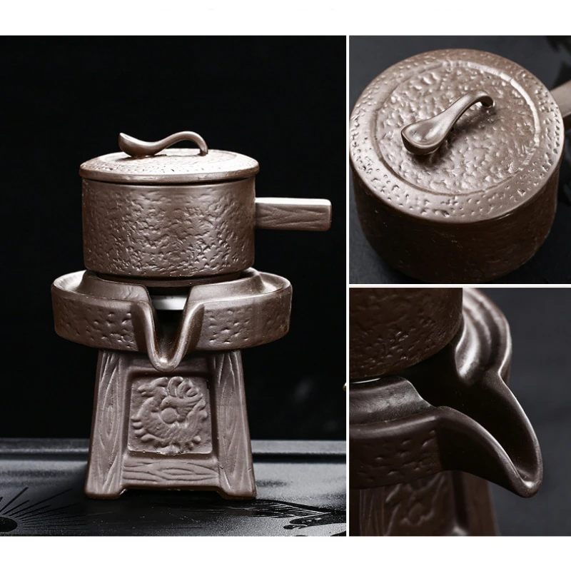 Creative Semi-automatic Tea Set, Purple Clay Ceramic, Home Lazy Chinese Gongfu Tea Set