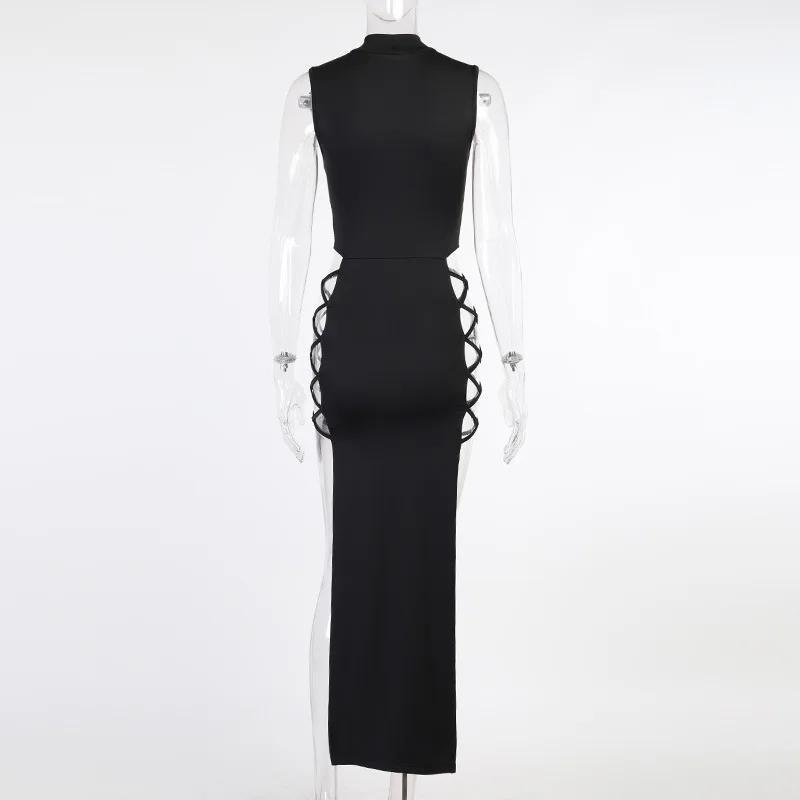 2022 Black Sleeveless Bandage Sexy Dress for Women Club Party Backless Tank Dresses Skinny Elegant Fashion Summer Dress 19378 homecoming dresses