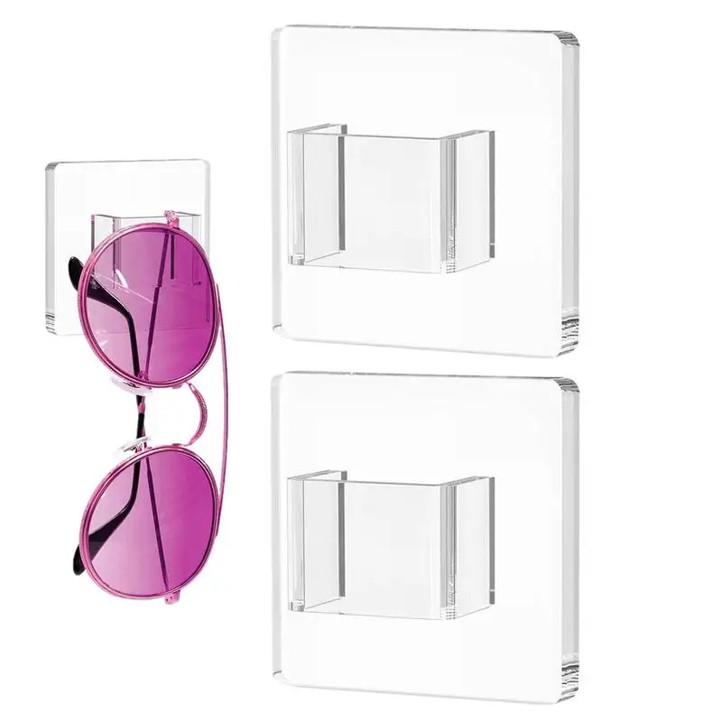 

Настенный акриловый стеллаж для хранения солнцезащитных очков, прозрачный органайзер для очков, держатель для очков в гостиной, спальне, 2 шт.