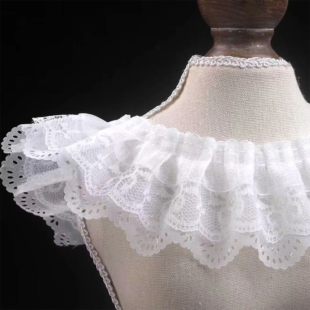 Elegant Three-Layer Ruffle Lace Trim for Fashion and Home Decor