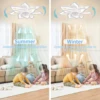 IRALAN Modern Dining Table LED Lamp Ceiling Fan Light  Restaurant Bedroom Fan Lamp Remote Ventilator Home Lighting 5