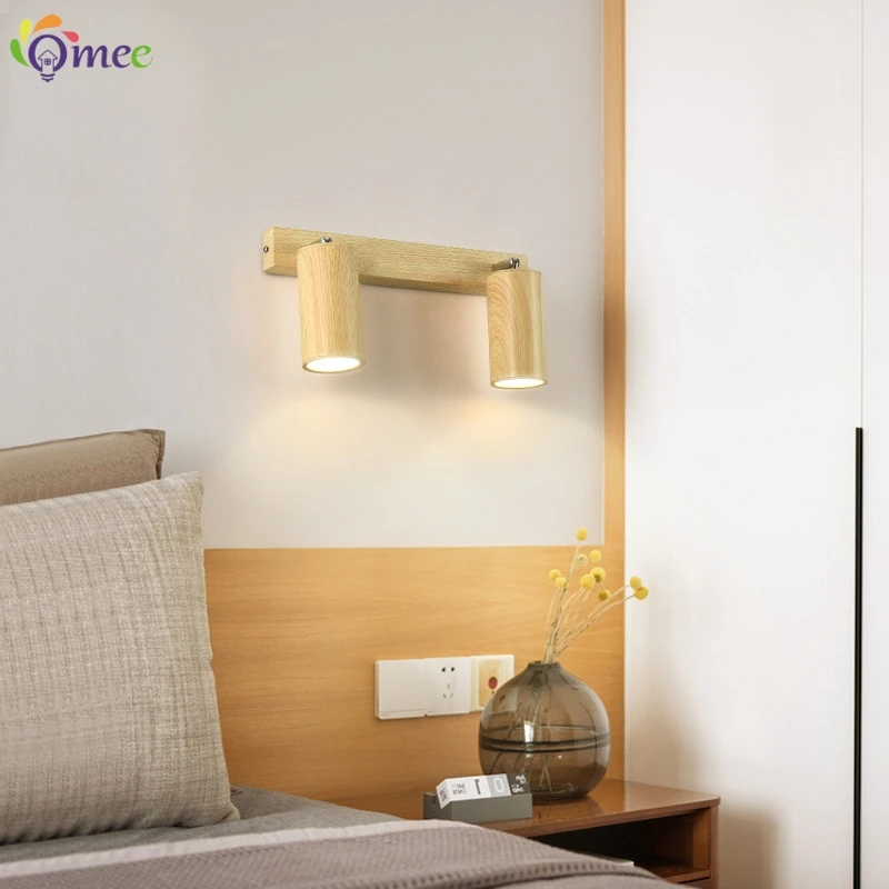 Light Luxury Modern Wood Decorative Wall Lamp Personalized Corridor Parlor Study Bedroom Bedside LED Lighting Fixtures Mirror La