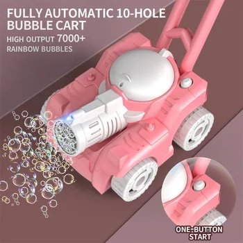 Automatic Lawn Mower Bubble Machine Weeder Soap Maker Blower Baby Activity Walker for Outdoor Kids Toys For Children Gift Boys 5