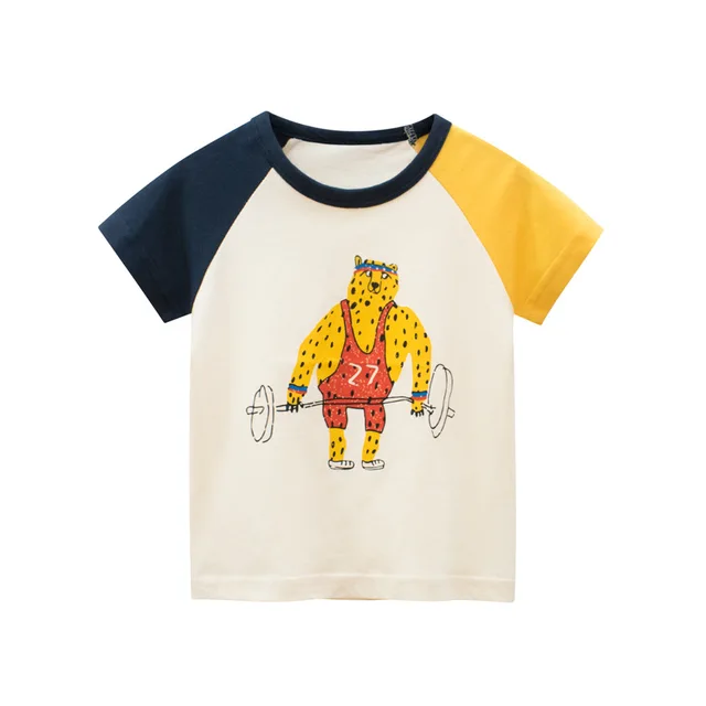 Haut en coton à manches courtes pour bébés garçons, vêtements pour tout-petits, t-shirt mignon, tenues Tshrit, mode d'été pour enfants, 2-8T 1