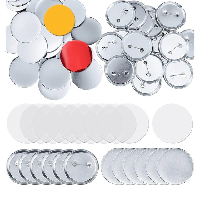 100 Sets Round Button Parts Blank Making Supplies 58Mm Metal