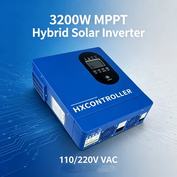 Inverter Solare 3200W da 24VDC a 110V/220V AC, Onda Sinusoidale Pura, con Controllore MPPT 100A Integrato, Convertitore di Potenza Off-Grid