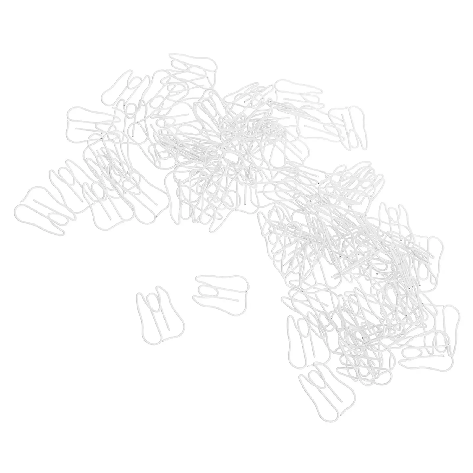 100Pcs 치아 모양의 종이 클립 금속 정리 클립 작은 귀여운 문서 정렬 종이 클립 학교 사무실을위한 북마크 클램프